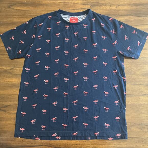 Denim & Flower By Ricky Singh T-shirt Holiday Flamingo Men Size L Santacore - Picture 1 of 9